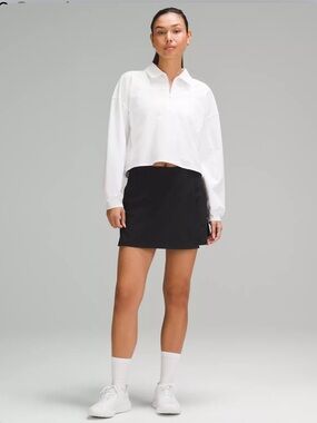 lululemon athletica Black Wrap-Front Mid-Rise Golf Skirt